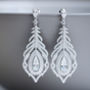 Vintage Style Feather Crystal Earrings, thumbnail 1 of 3