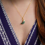 Emerald May Birthstone Moon Necklace, thumbnail 2 of 11