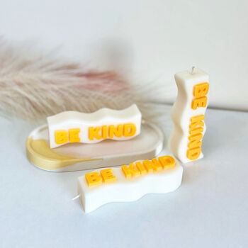 Be Kind White And Orange Pillar Candle, 4 of 5