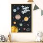 Personalised Solar System Metallic Children's Art Print, thumbnail 1 of 8