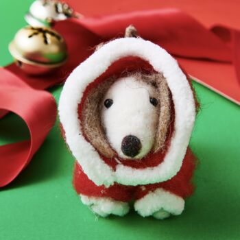 Felt Dog In Puffer Jacket Christmas Bauble, 2 of 4