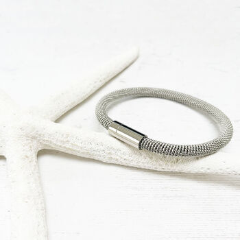 Modern Stainless Steel Mesh Rope Bracelet For Him, 8 of 8