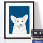 Corgi Dog Portrait Illustration Print, thumbnail 4 of 9