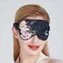 Silk Pillowcase And Eye Mask Giftbox Sleep Mask And Pillow Case Black Floral 100% Pure Soft Mulberry Silk Luxury Travel Gift Set, thumbnail 6 of 12
