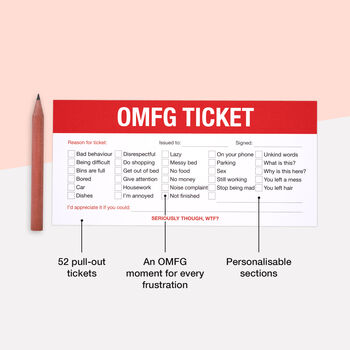 Little Ticket Book Of Omfg | Funny Mood Cards For Venting, 4 of 7