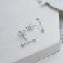 Sterling Silver Petite Bar Stud Earrings, thumbnail 2 of 4