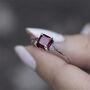 Garnet Stone Vintage Style Ring In Silver Or Gold, thumbnail 1 of 5
