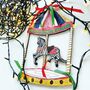 'Enjoy The Ride Mr Zebra' Carousel Wall Hanging, thumbnail 1 of 5
