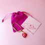 Glass Heart Key Chain Or Bag Charm, thumbnail 3 of 7