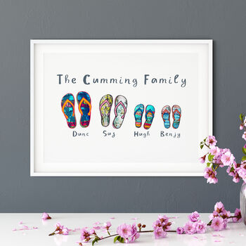Personalised Family Flip Flop Print, 3 of 10
