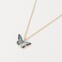 Enamel Blue Butterfly Short Necklace, thumbnail 1 of 6