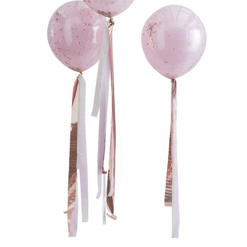 Rose Gold Party Balloon Tail Streamers, 2 of 3