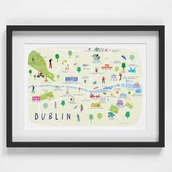 Map Of Dublin City, Ireland Illustrated Art Print, 2 of 4