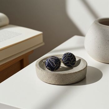Rich Blue Japanese Silk Covered Cufflinks, 6 of 6