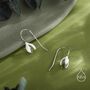 Enamel Painted Snowdrop Flower Drop Earrings In Sterling Silver, thumbnail 4 of 10