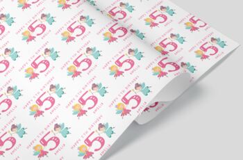 Personalised 5th Birthday Fairy Wrapping Paper, 2 of 2