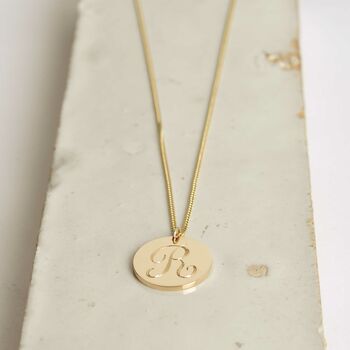 More Than Medium Solid Gold Initial And Date Necklace, 3 of 8