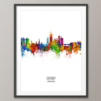 Derby Skyline Portrait Print And Box Canvas, 3 of 5