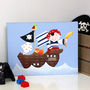 Personalised Pirate Ship Name Canvas, thumbnail 1 of 9