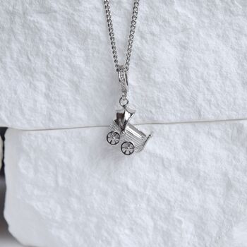 Baby Pram Charm Gift 925 Gift New Mom, 5 of 9