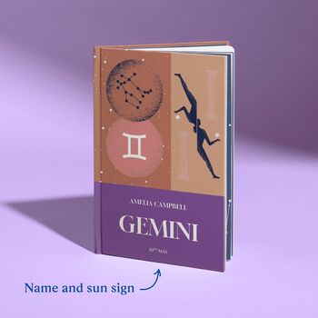 Gemini Star Sign Gift Personalised Astrology Book, 2 of 9