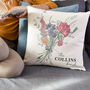 Personalised Family Birth Month Flower Cushion, thumbnail 2 of 8