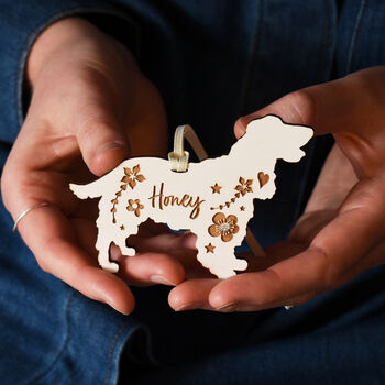 Personalised Pet Dog Breed Hanging Keepsake Decoration, 2 of 12