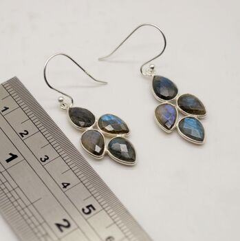 Handmade Labradorite Sterling Silver Earrings, 5 of 10