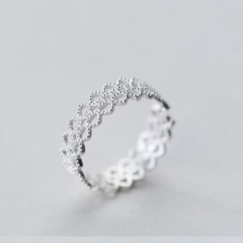 Sterling Silver Lattice Adjustable Ring, 3 of 4