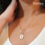 White Shell Flower Toggle T Cap Necklace, thumbnail 1 of 3