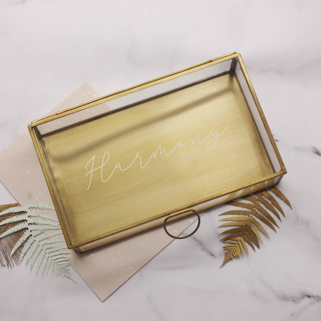 Personalised Rectangular Glass Keepsake Box By Maria Allen Boutique