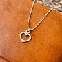 Open Heart Sterling Silver Necklace, thumbnail 1 of 4