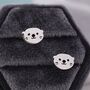 Otter Head Stud Earrings In Sterling Silver, thumbnail 2 of 12