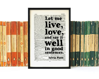 Sylvia Plath 'Good Sentences' Writer's Gift Quote Print, 2 of 5