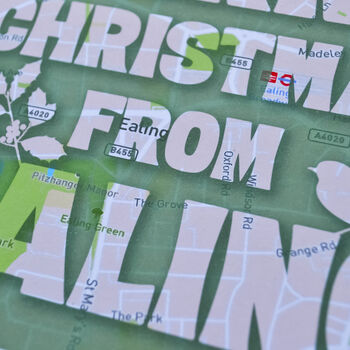 Personalised Local Map Merry Christmas Card Pack, 3 of 3