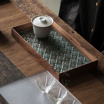 Glass Serving Tray In Wooden Frame, 3 of 7