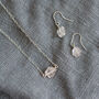 Raw Rose Quartz Necklace Sterling Silver, thumbnail 5 of 6