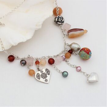 Carnelian And Sterling Silver Charm Bracelet, 8 of 9