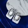 Gold Acrylic Resin Geometric Hollow Foil Stud Drop Earring, thumbnail 8 of 9