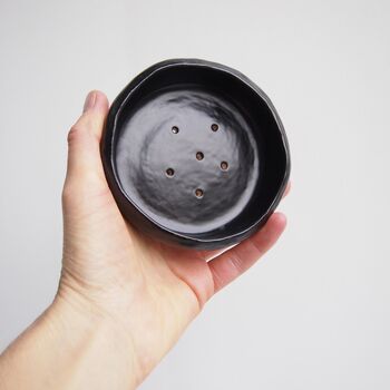 Handmade Black Gloss Ceramic Soap Dish, 7 of 10