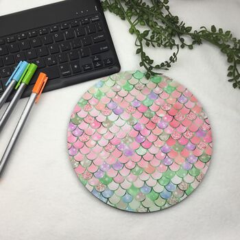 Personalised Mermaid Scales Mouse Mat, 6 of 9