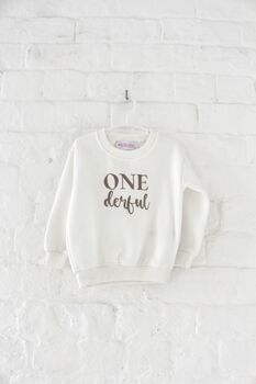 'One Derful' Ist Birthday Sweatshirt, 3 of 6