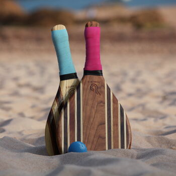 'The Constantine' Personalised Wooden Beach Bat Set, 6 of 10