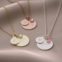 Sterling Silver Esme Birthday Disc And Birthstone Personalised Necklace, thumbnail 1 of 12