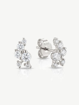 Gold Or Silver Cluster Stud Earrings, 2 of 5