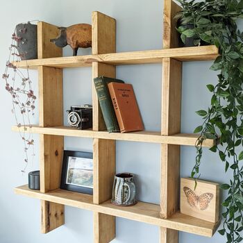 Wall Mounted Pigeon Hole Wooden Display Shelf, 4 of 4