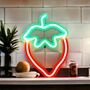Neon Strawberry Wall Hanging Light, thumbnail 1 of 4