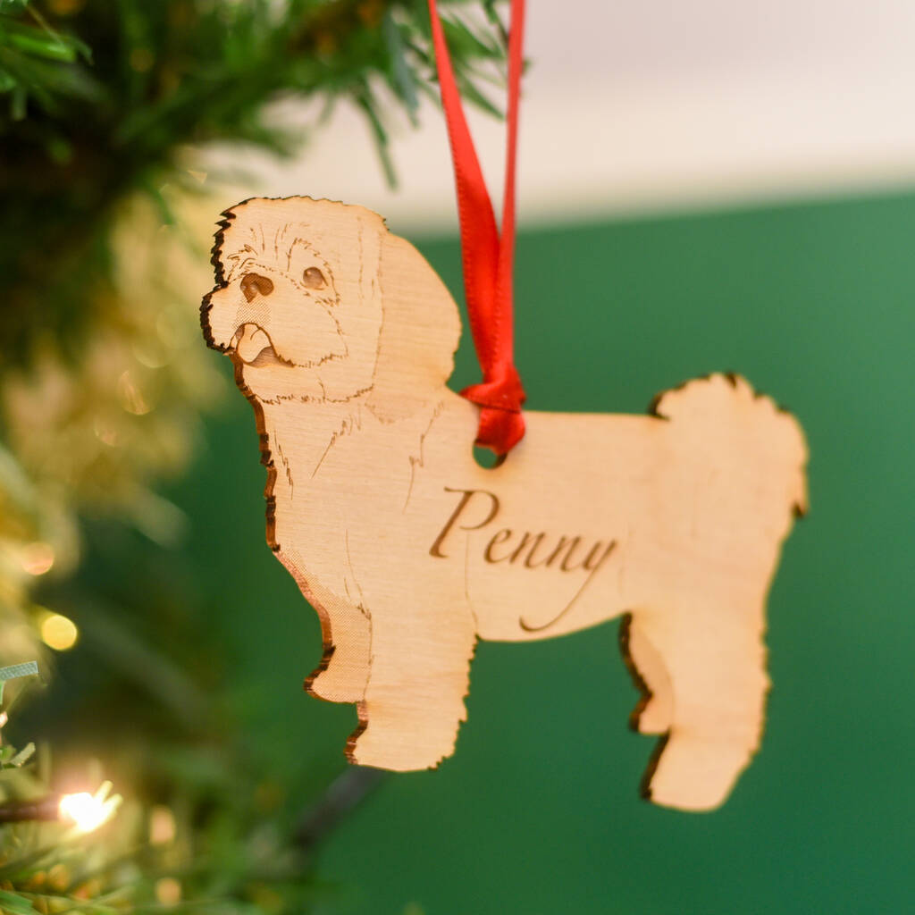 wooden dog christmas ornaments