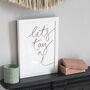 'Let's Stay In Bed' Luxury Gold Foil Unframed Print, thumbnail 1 of 2