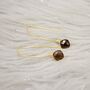 Smoky Quartz Gold Plated Sterling Silver Earrings, thumbnail 4 of 8